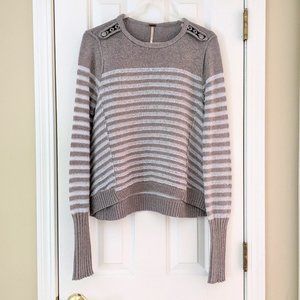 Free People Majorette Stripe Pullover Sweater